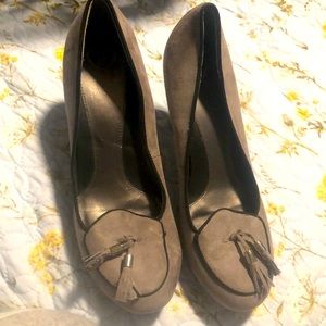 Madeline gray suede dress shoes